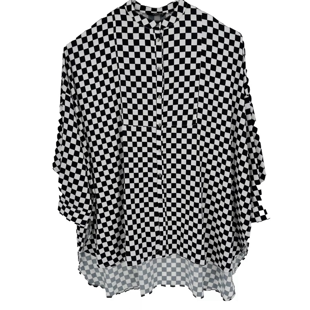 Black and White Checkered Women's Top